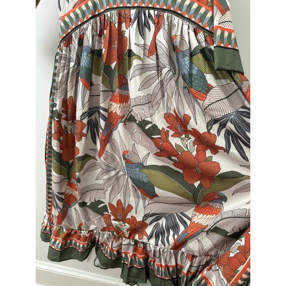 Charlie Paige Floral & Parrot Print Dress Mid-Length 3/4 Sleeves M/M NWT New - Picture 2 of 6